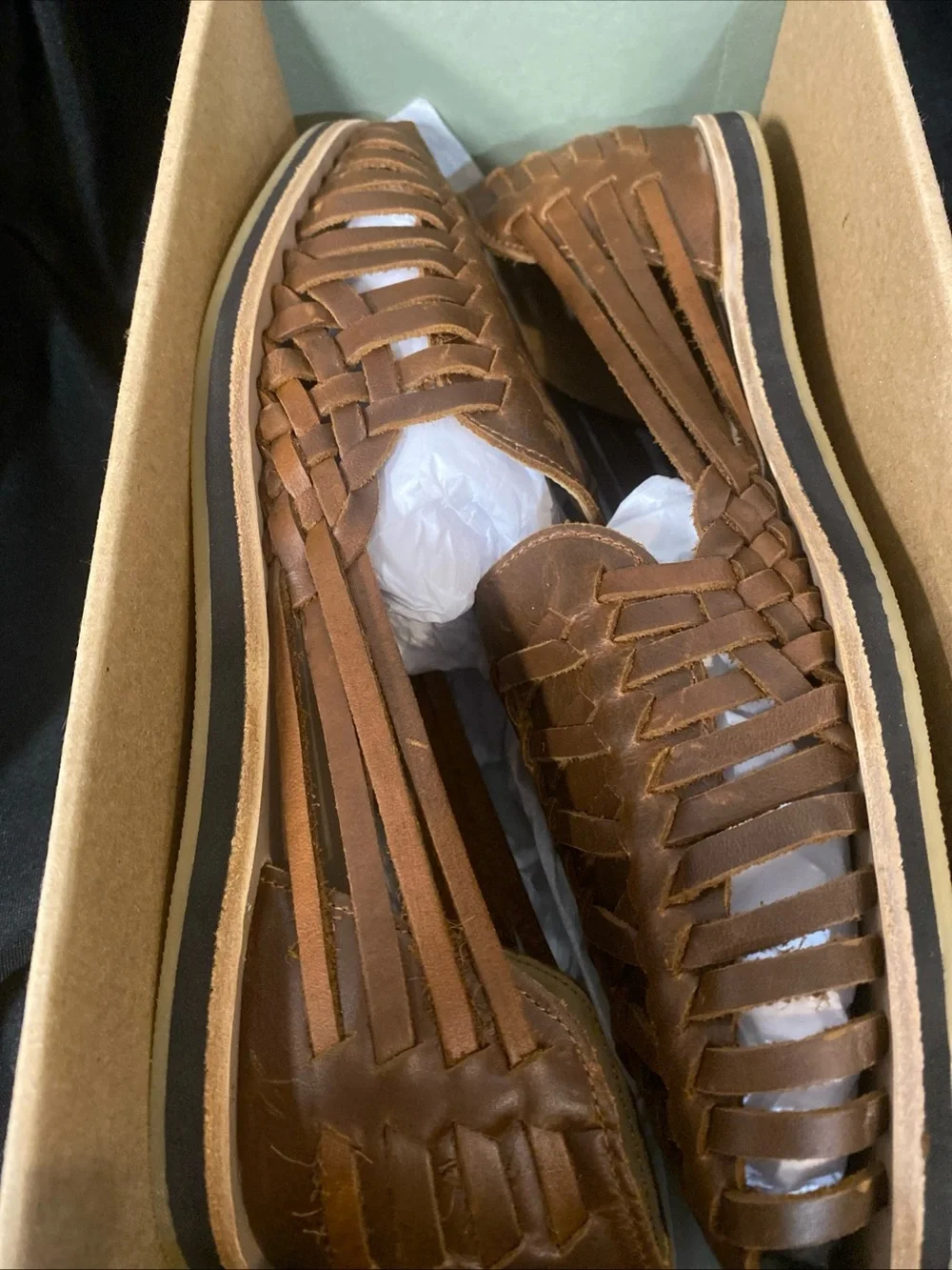 Nisolo Brown Woven Huarache Flats